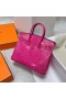 Birkin Blanka Porosus Krokodil T5-rosa Guld HÃ¥rdvara Ghw 25cm Full Handgjorda