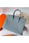 Birkin Togo J7 Linne blå Silver Hårdvara Phw 35cm Full Handgjorda