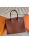 Birkin Barenia Ck34 Djupt Brun Silver Hårdvara 30cm Full Handgjorda Phw