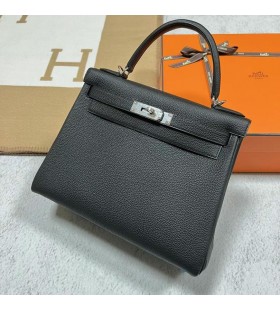 Kelly Togo Ck89 Svart Silver H&Atilde;&yen;rdvara 28cm Full Handgjorda