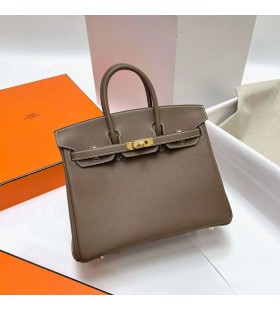 Birkin Swift Ck18 Etoupe GrÃ¥ Guld HÃ¥rdvara Ghw 25cm Full Handgjorda