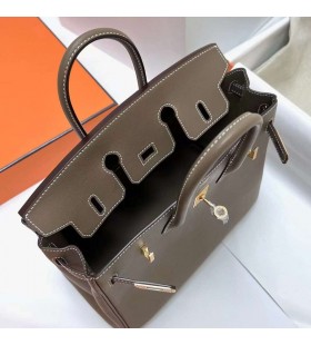 Birkin Swift Ck18 Etoupe Gr&Atilde;&yen; Guld H&Atilde;&yen;rdvara Ghw 25cm Full Handgjorda