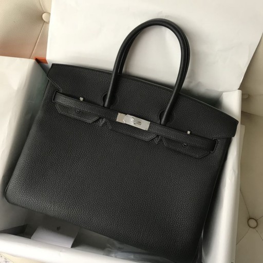 Birkin Togo ck89 Noir Gümüş Donanım 30cm Tam El Yapımı