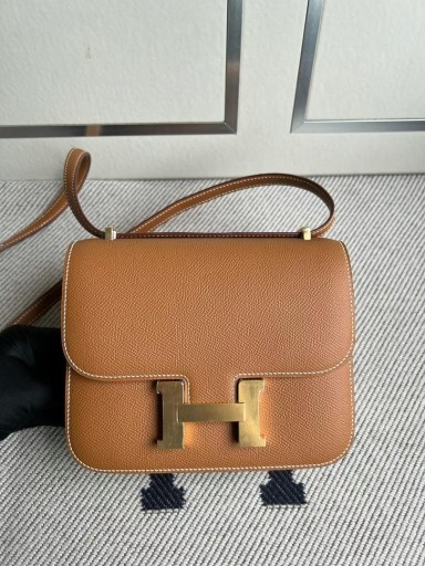 Constance Epsom Ck37 Golden brown Gold Hardware GHW 19cm Full Handmade