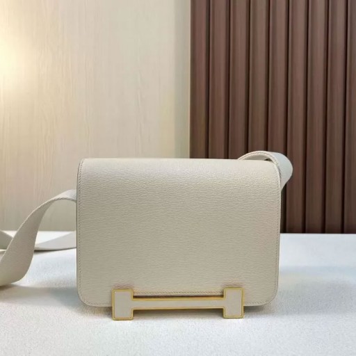 Çanta Geta Chever ı2 Kremsi Beyaz Altın Donanım 20cm Tam El Yapımı Ghw