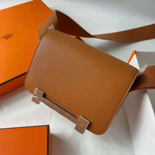 Geta Chever Ck37 Altın Kahverengi Gümüş Donanım 20 cm Tam El Yapımı Phw