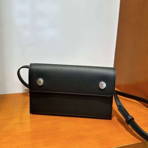 Hermesnap Cüzdan Epsom Ck89 Siyah Gümüş Donanım 18cm Tam El Yapımı Phw