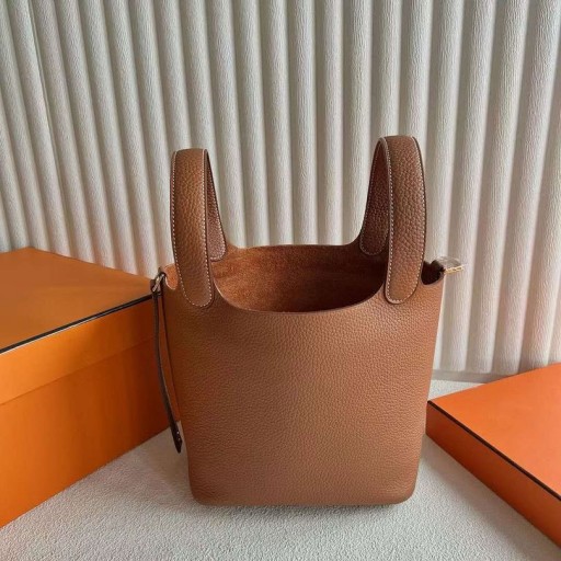 Picotin Clemence Ck37 Altın Kahverengi Altın Donanım 18cm Tam El Yapımı Ghw