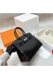 Birkin Porosus parlak ck89 Noir Gümüş Donanım Phw 30 cm Tam El Yapımı