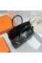 Birkin Porosus parlak ck89 Noir Gümüş Donanım Phw 30 cm Tam El Yapımı