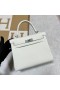 Kelly Togo 01 saf beyaz Gümüş Donanım Phw 25 cm Tam El Yapımı