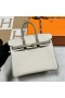 Birkin Togo Ck10 Craie beyaz & Ck81 Gris Altın Donanım 25 cm Mghw Tam El Yapımı