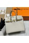 Birkin Togo Ck10 Craie beyaz & Ck81 Gris Altın Donanım 25 cm Mghw Tam El Yapımı