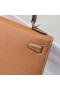 Kelly Epsom Ck37 Altın Kahverengi Gümüş Donanım 25 cm Tam El Yapımı