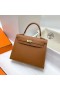 Kelly Epsom Ck37 Altın Kahverengi Altın Donanım Ghw 25cm Tam El Yapımı