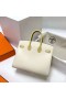 Birkin Sellier Epsom I2 Kremsi Beyaz ve 1Z Açık Sarı Gümüş Donanım 25cm Tam El Yapımı