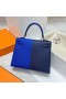 Kelly Epsom Ck73 Gem Mavi & O8 Parlak Mavi & Altın Kahverengi Gümüş Donanım Phw 25 cm Tam El Yapımı