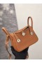 Mini Lindy Clemence Ck37 Altın Kahverengi Gümüş Donanım Phw 19 cm Tam El Yapımı