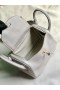 Mini Lindy Clemence Ck80 İnci gri Altın Donanım Ghw 19 cm Tam El Yapımı