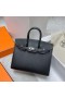 Birkin Sellier Epsom Ck89 Siyah Gümüş Donanım Phw 25 cm Tam El Yapımı