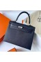 Kelly Epsom Ck76 Derin Mavi Gümüş Donanım 25 cm Phw Tam El Yapımı