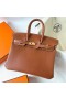 Birkin Barenia Cc34 Altın Kahverengi Altın Donanım Ghw 25 cm Tam El Yapımı