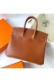 Birkin Barenia Cc34 Altın Kahverengi Altın Donanım Ghw 25 cm Tam El Yapımı