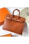 Birkin Mat Timsah Timsah Ck37 Altın Kahverengi Altın Donanım Ghw 20 cm Tam El Yapımı