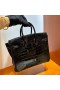 Birkin parlak Timsah timsah Ck89 Siyah Altın Donanım 25 cm Tam El Yapımı Ghw