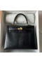 Kelly Kertenkele Ck89 Siyah Altın Donanım 25 cm Tam El Yapımı Ghw