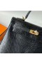 Kelly Kertenkele Ck89 Siyah Altın Donanım 25 cm Tam El Yapımı Ghw