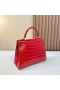 Kelly Parlak Timsah Timsah Ck95 Ferrari kırmızı Gümüş Donanım 25 cm Tam El Yapımı Phw