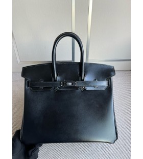 Birkin Boxcalf yani siyah Siyah toka 25cm Tam El Yapımı