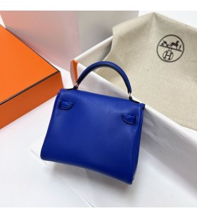 Kelly bebek Swift Sır mavi Gümüş Donanım Phw 16 cm Tam El Yapımı