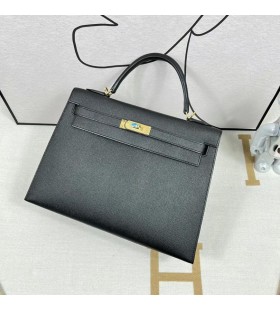 Kelly Epsom Ck89 siyah Altın Donanım GHW 32cm Tam El Yapımı