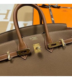 Birkin Togo 3G Kestane ve Ck37 AltÄ±n Kahverengi AltÄ±n DonanÄ±m 25cm Ghw Tam El YapÄ±mÄ±