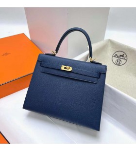 Kelly Epsom Ck73 Gem Mavi Altın Donanım Ghw 25 cm Tam El Yapımı