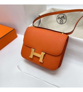 Constance Epsom Ck93 Turuncu Altın Donanım Ghw 18cm Tam El Yapımı