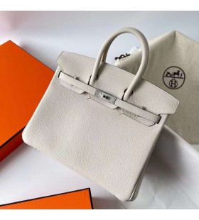 Birkin Togo Ck10 Kremsi Beyaz GümüŠDonanım Phw 25 cm Tam El Yapımı