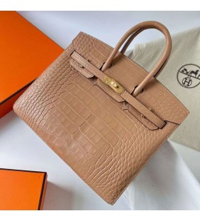 Birkin Mat Timsah Timsah 0 M Ãay Haki Altın Donanım Ghw 25 cm Tam El Yapımı
