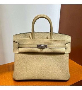 Birkin Togo S2 AÃ§Ä±k haki GÃ¼mÃ¼ÅŸ DonanÄ±m 25cm tam El YapÄ±mÄ± Phw