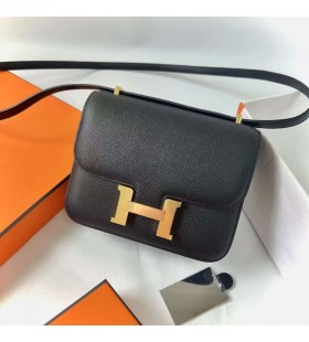 Konstanz Epsom Ayna CK89 Siyah Altın Donanım 18 cm Tam El Yapımı Ghw