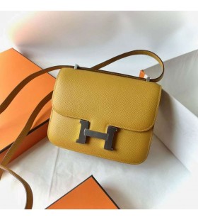 Constance Epsom 9D Amber sarı GümüŠDonanım 18 cm Tam El Yapımı Phw