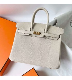 Birkin Togo Ck10 Kremsi Beyaz Altın Donanım 25cm Tam El Yapımı Ghw