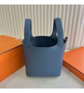 Picotin Clemence R2 Akik mavi Altın Donanım 18 cm Tam El Yapımı Ghw