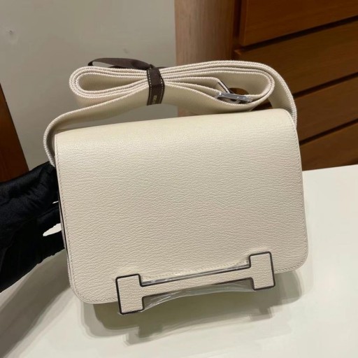 Nueva Geta Chevre i2 Cremoso blanco de Plata de Hardware 20cm Completo hecho a Mano
