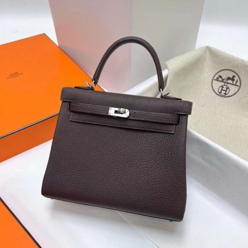 Kelly Togo Ck46 de ébano de Plata de Hardware Phw 25cm Completo hecho a Mano