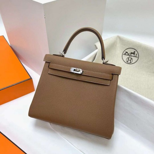 Kelly Togo 3G castaño & Rosa de Plata de Hardware Phw 25cm Completo hecho a Mano