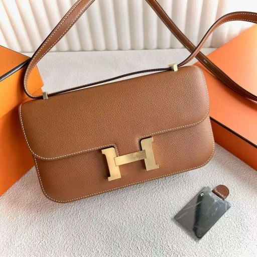 Constanza elan Epsom Ck37 Marrón de Oro de Oro de Hardware 23cm de Full hechos a Mano Ghw