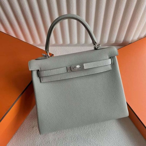 Kelly Togo Ck80 gris Perla de Plata de Hardware 25cm Completo hecho a Mano Phw